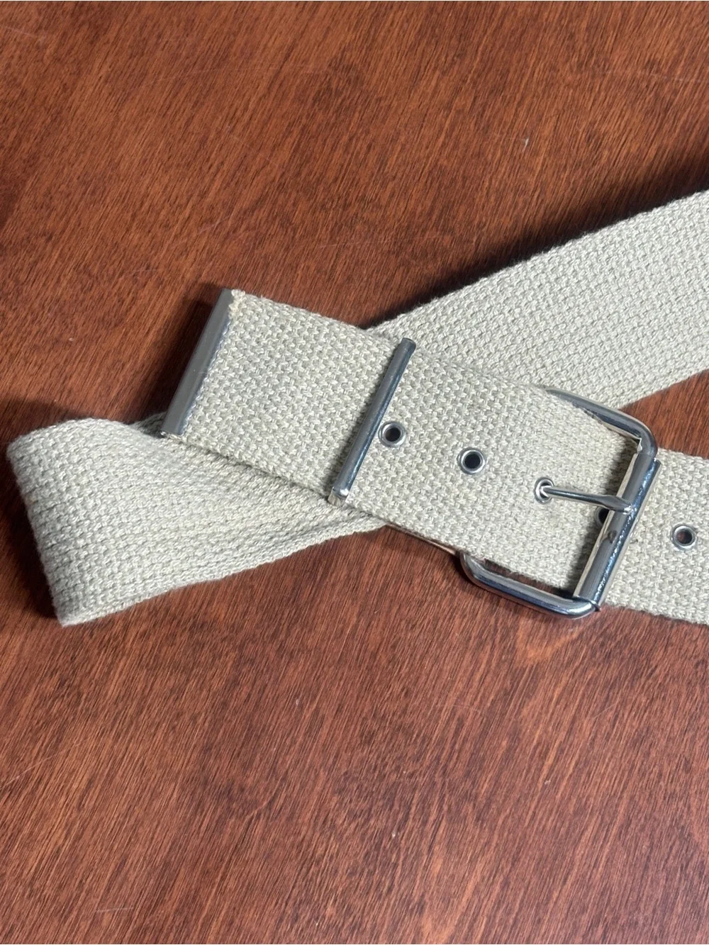 Classic Canvas Men’s Belt with Tan Leather Accents